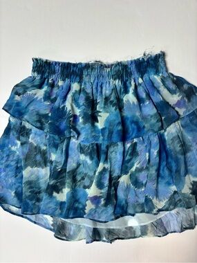 LoveShackFancy Silk Ruffle Mini Skirt